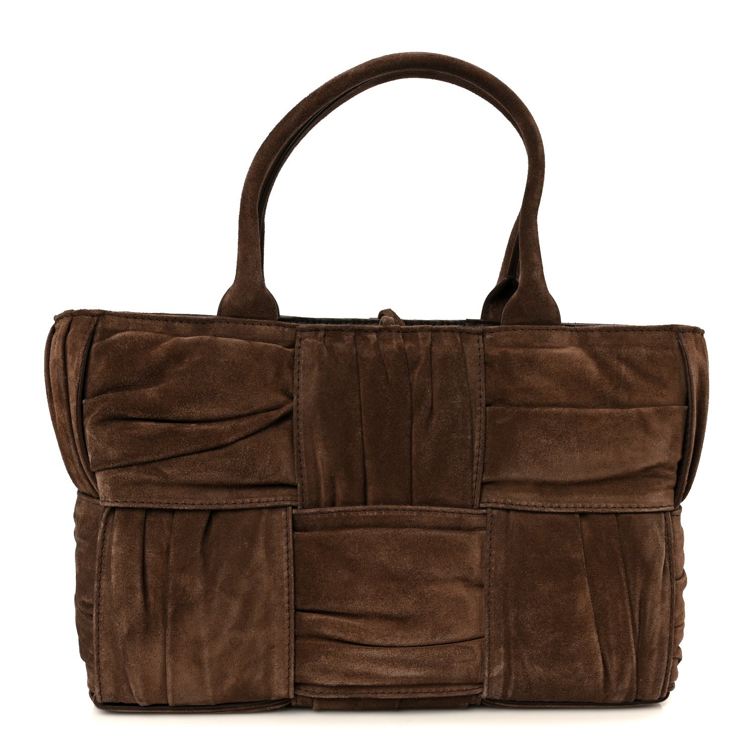 Suede Foulard Intrecciato Small Arco Tote Brownie