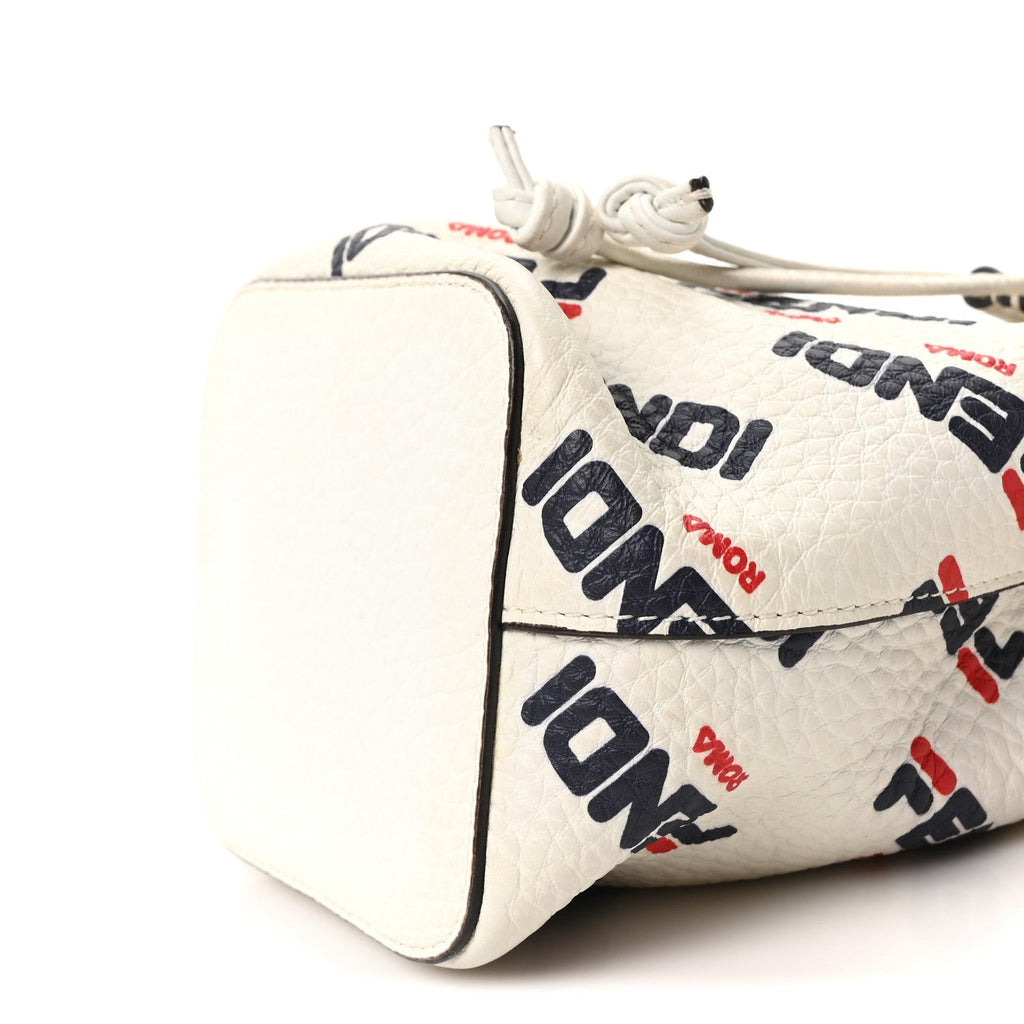 X FILA Vitello F is Fendi Mania Mini Mon Tresor Bucket Bag White