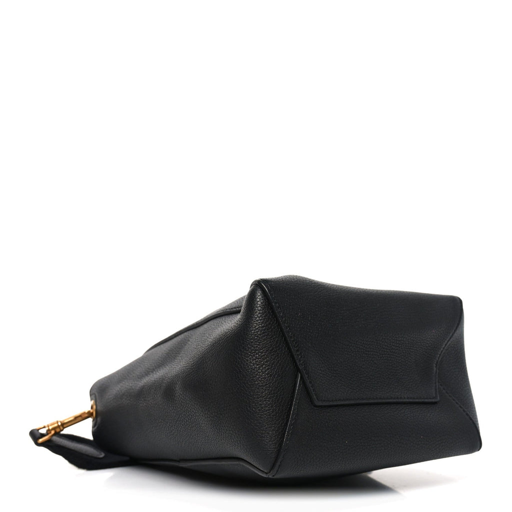 Soft Grained Calfskin Small Sangle Bucket Bag Black