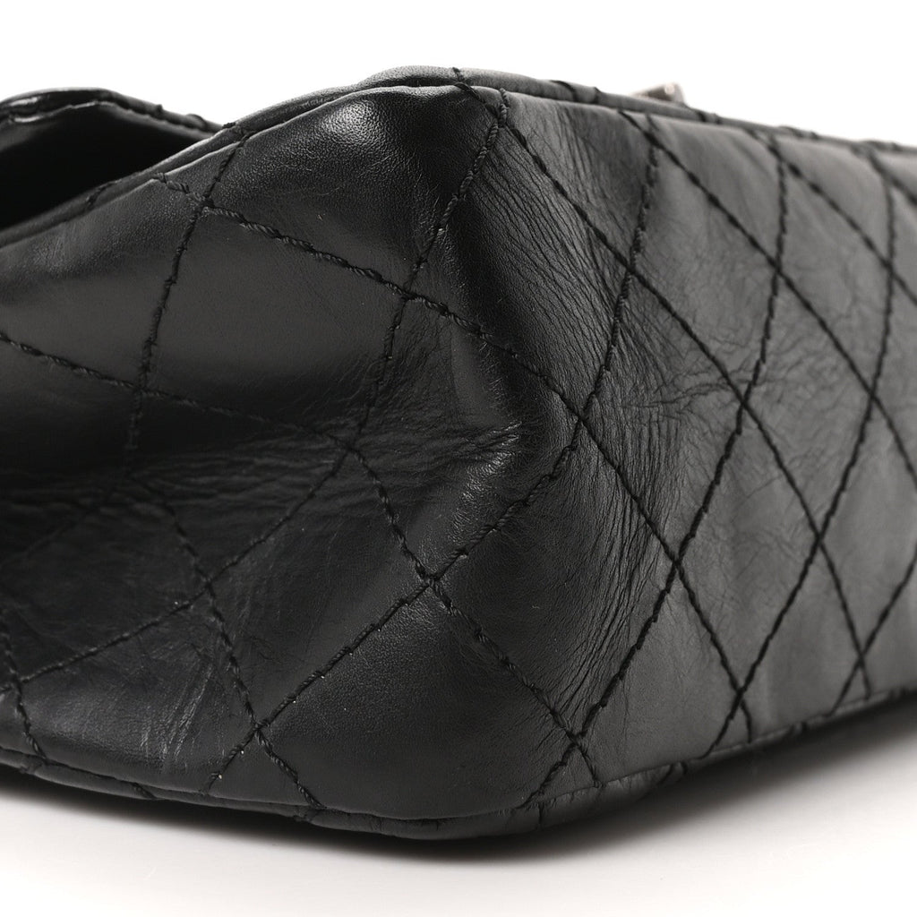 Aged Calfskin Quilted 2.55 Reissue 225 Flap Black