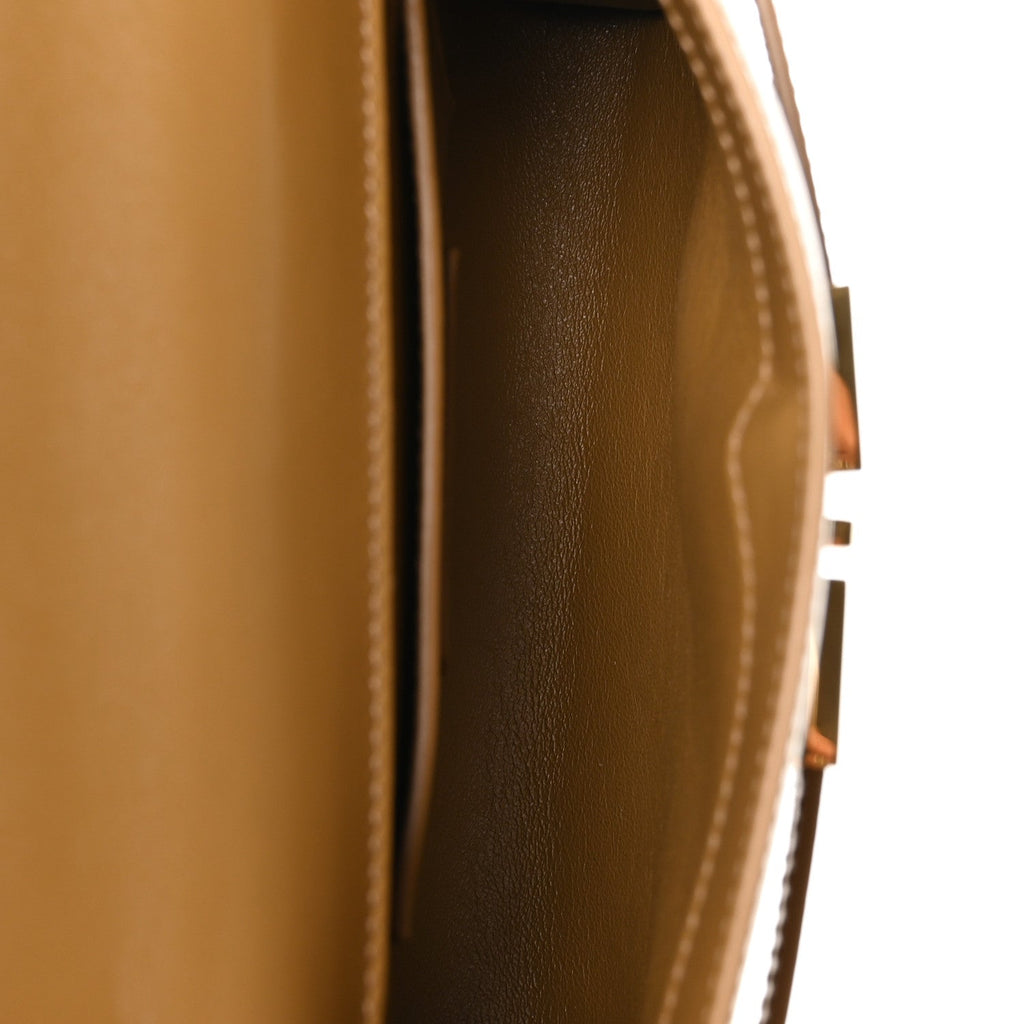 Smooth Calfskin Mini Manhattan Shoulder Bag Tabac Brown