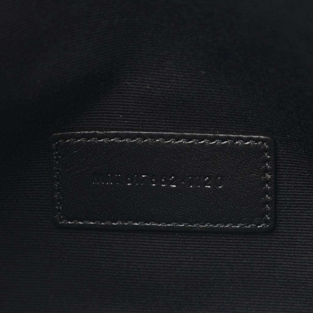 Grain De Poudre Matelasse Chevron Monogram Envelope Clutch Black