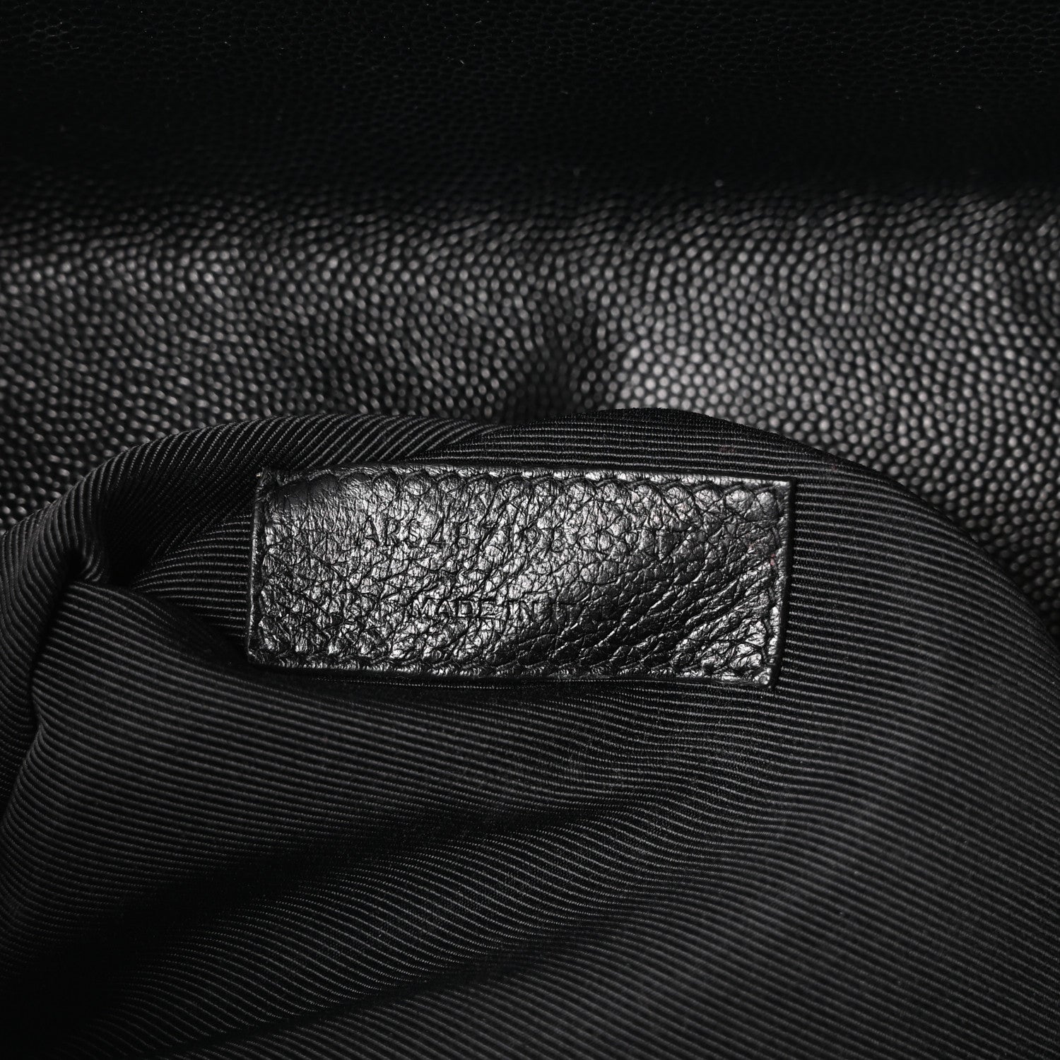 Grain De Poudre Textured Mixed Matelasse Large Triquilt Monogram Satchel Black