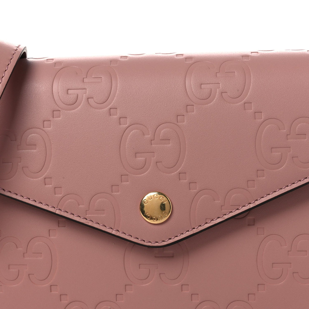 Calfskin GG Super Mini Shoulder Bag Pink