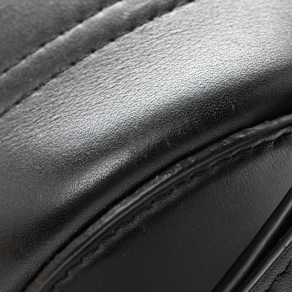 Smooth Calfskin Mini Pebble Bucket Bag Black
