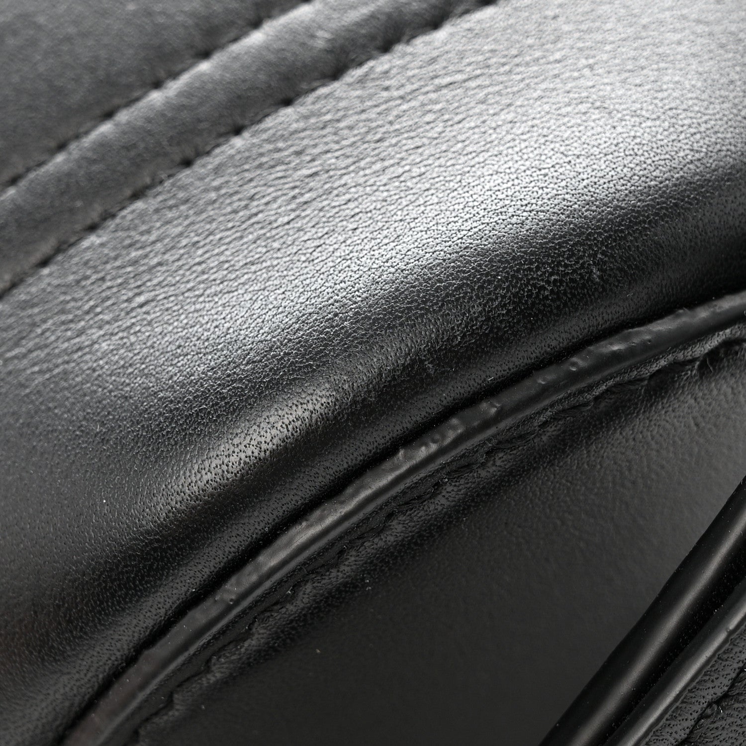 Smooth Calfskin Mini Pebble Bucket Bag Black