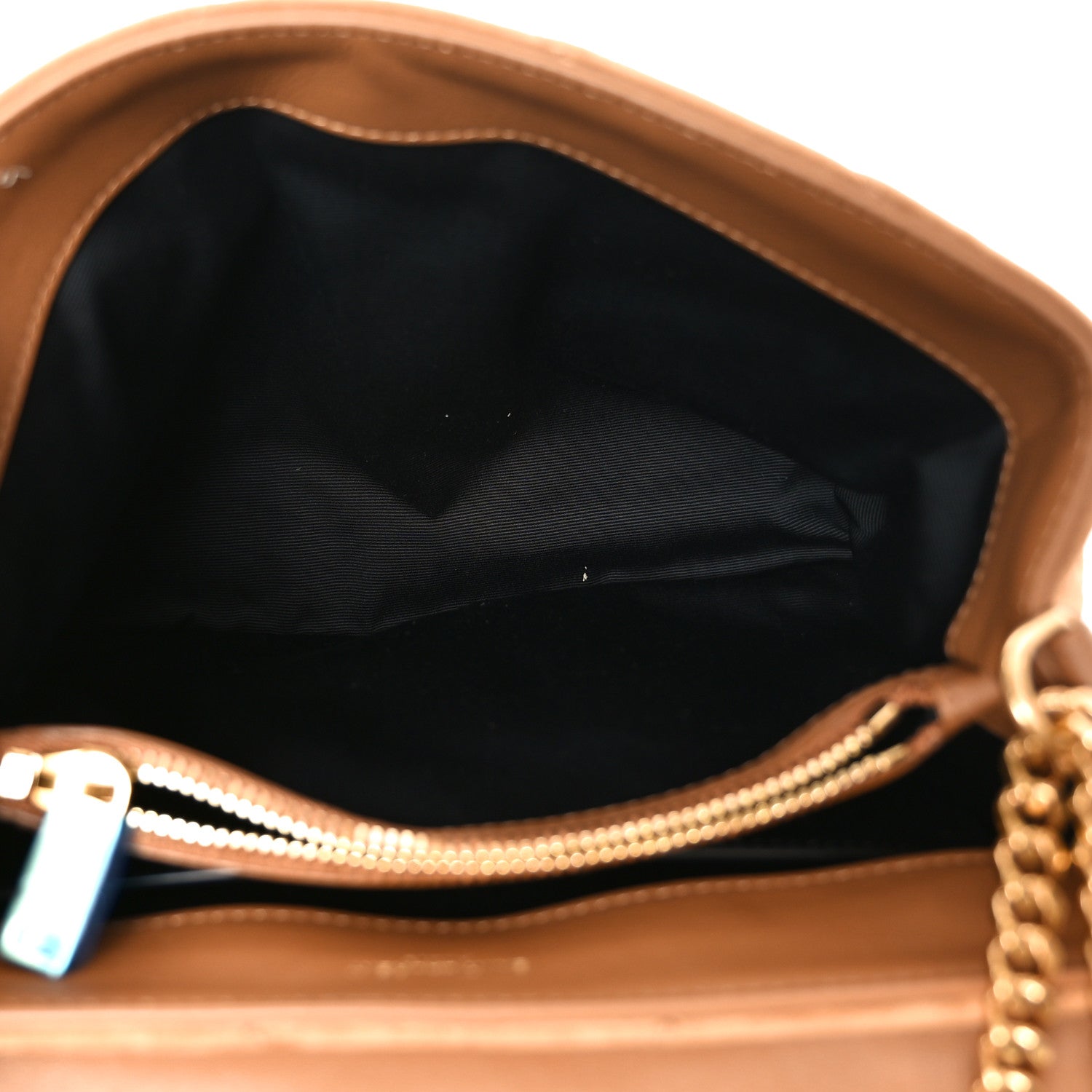 Suede Calfskin Y Quilted Monogram Small Loulou Chain Satchel Cinnamon