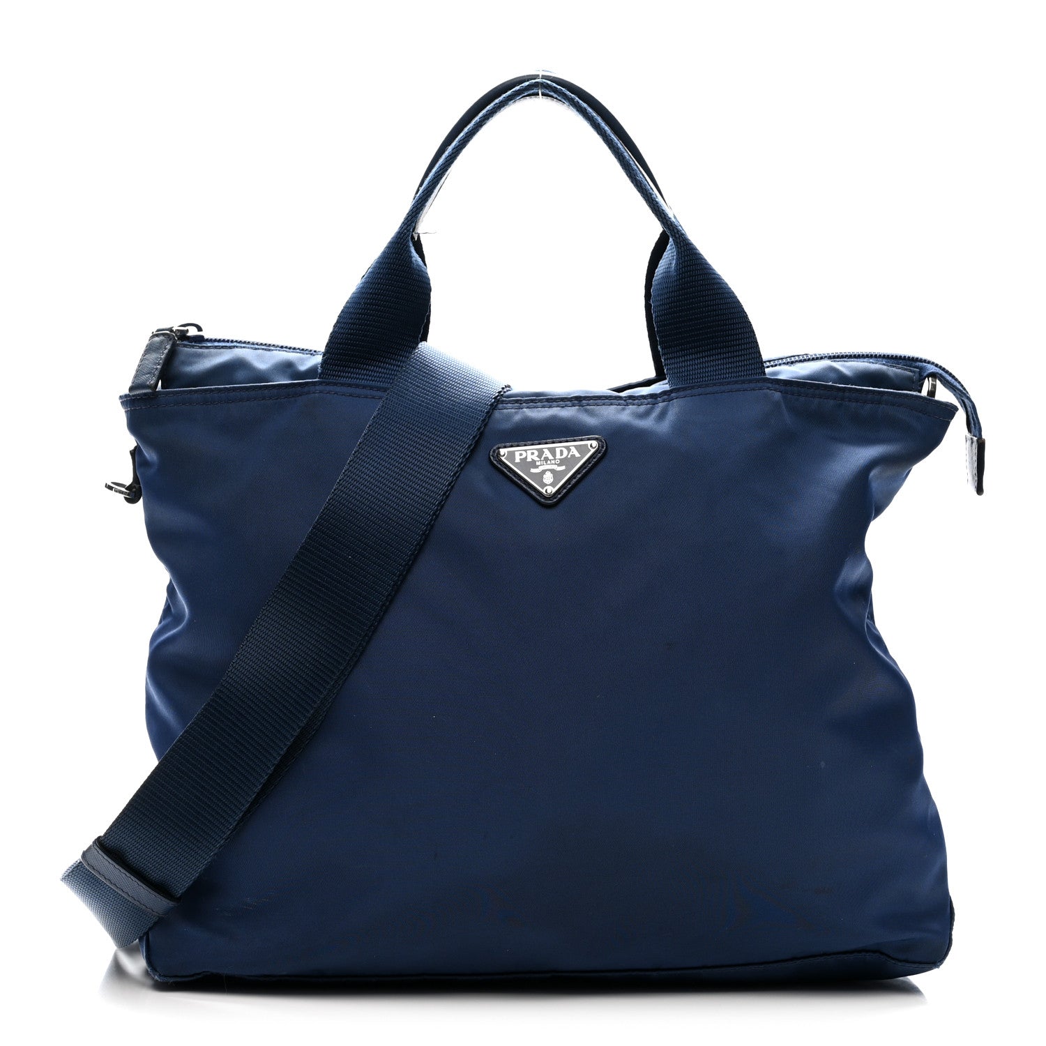 Tessuto Nylon Saffiano Tote Cobalto