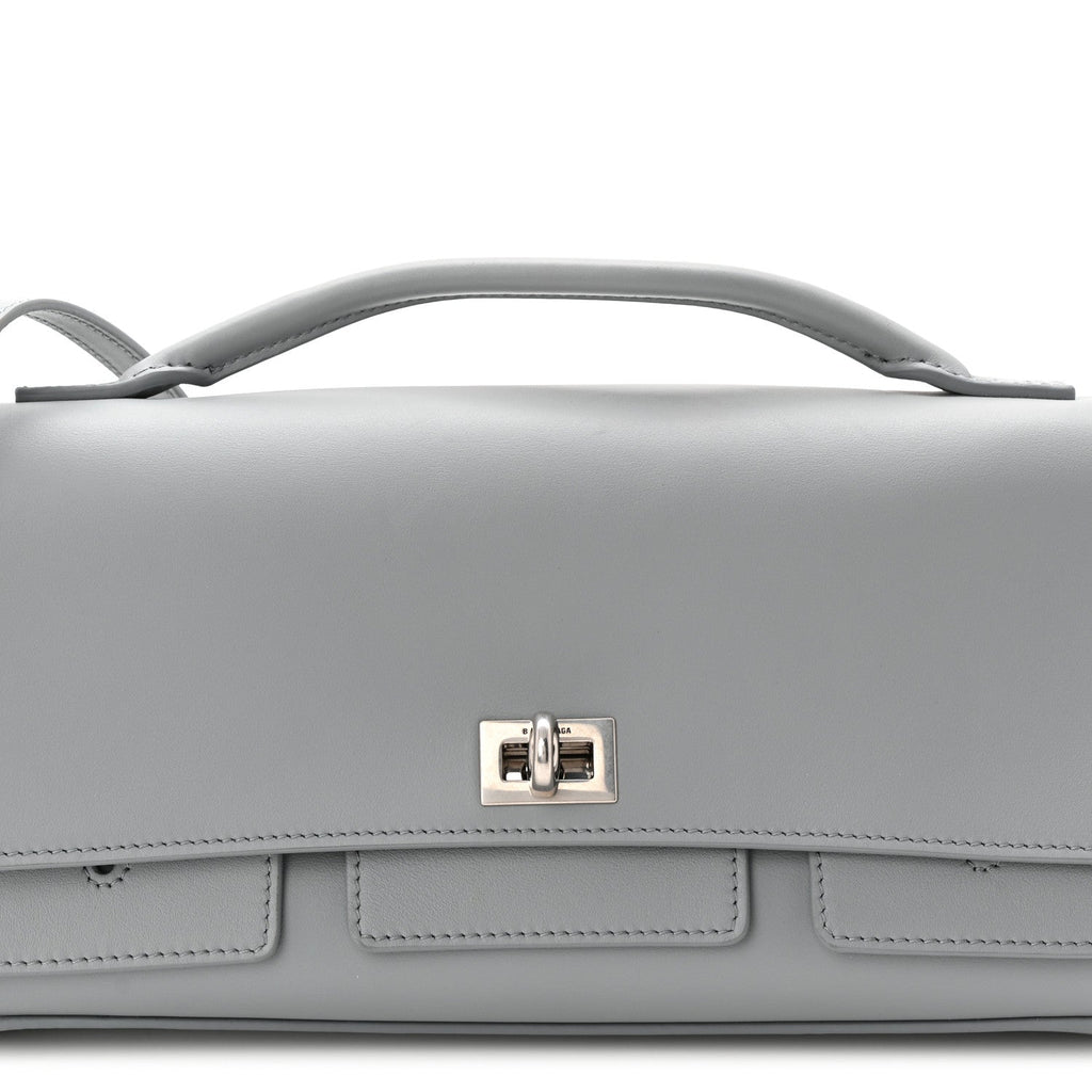 Smooth Calfskin Small Bel Air Clutch On Strap Cloud Grey