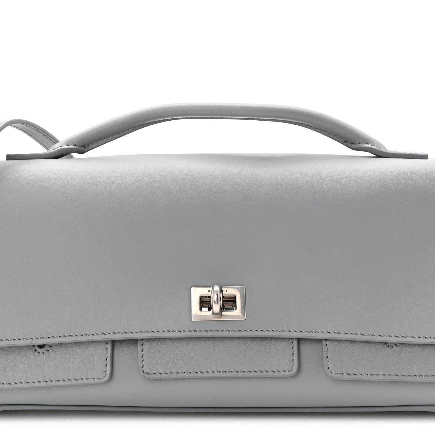 Smooth Calfskin Small Bel Air Clutch On Strap Cloud Grey