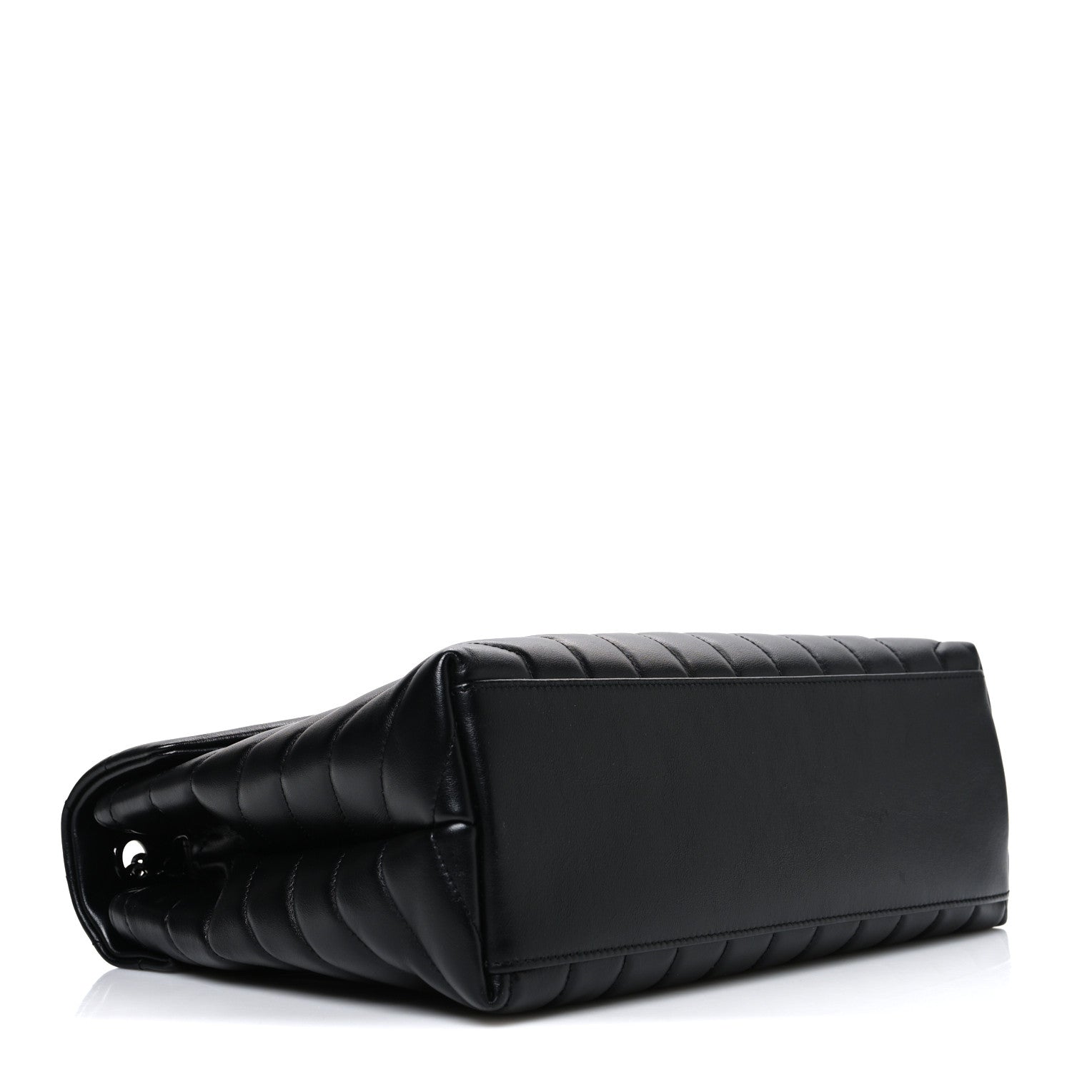 Calfskin Y Quilted Monogram Monochrome Medium Loulou Chain Satchel Black