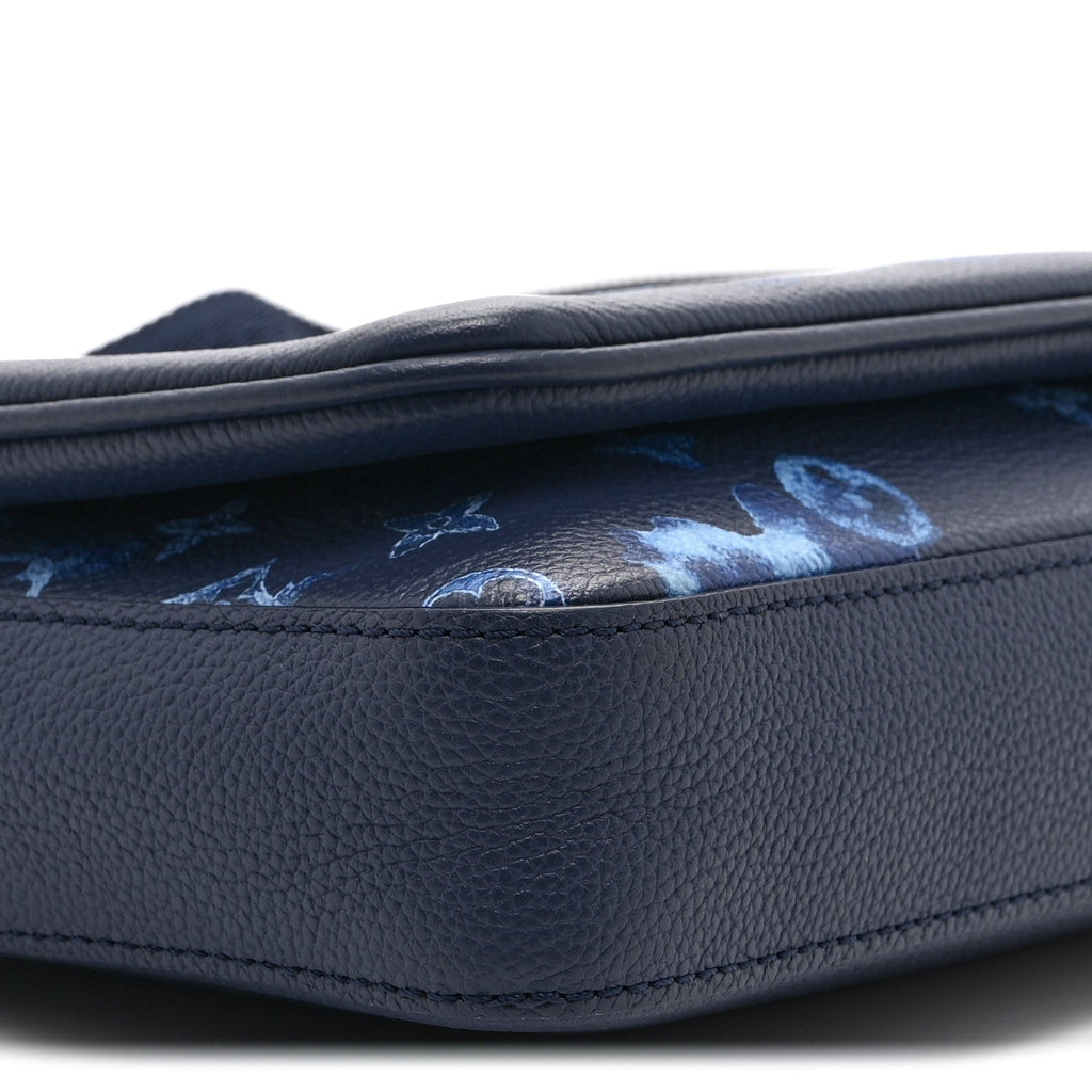 Monogram Ink Watercolor Trio Messenger Bag Blue