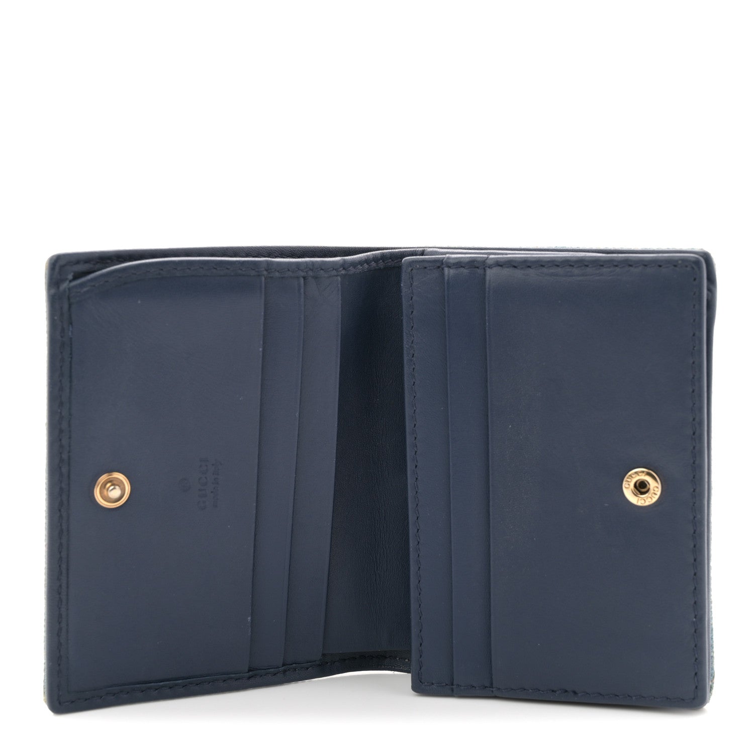 Denim Matelasse Pearly GG Marmont  Case Wallet Blue
