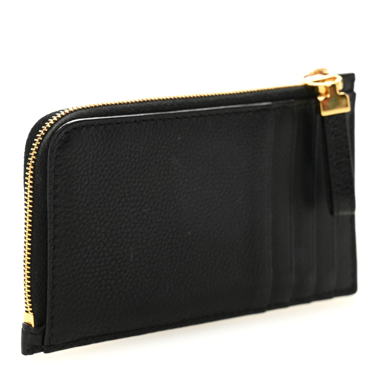 Supple Calfskin Cannage Caro Cosmos Zipped  Holder Black