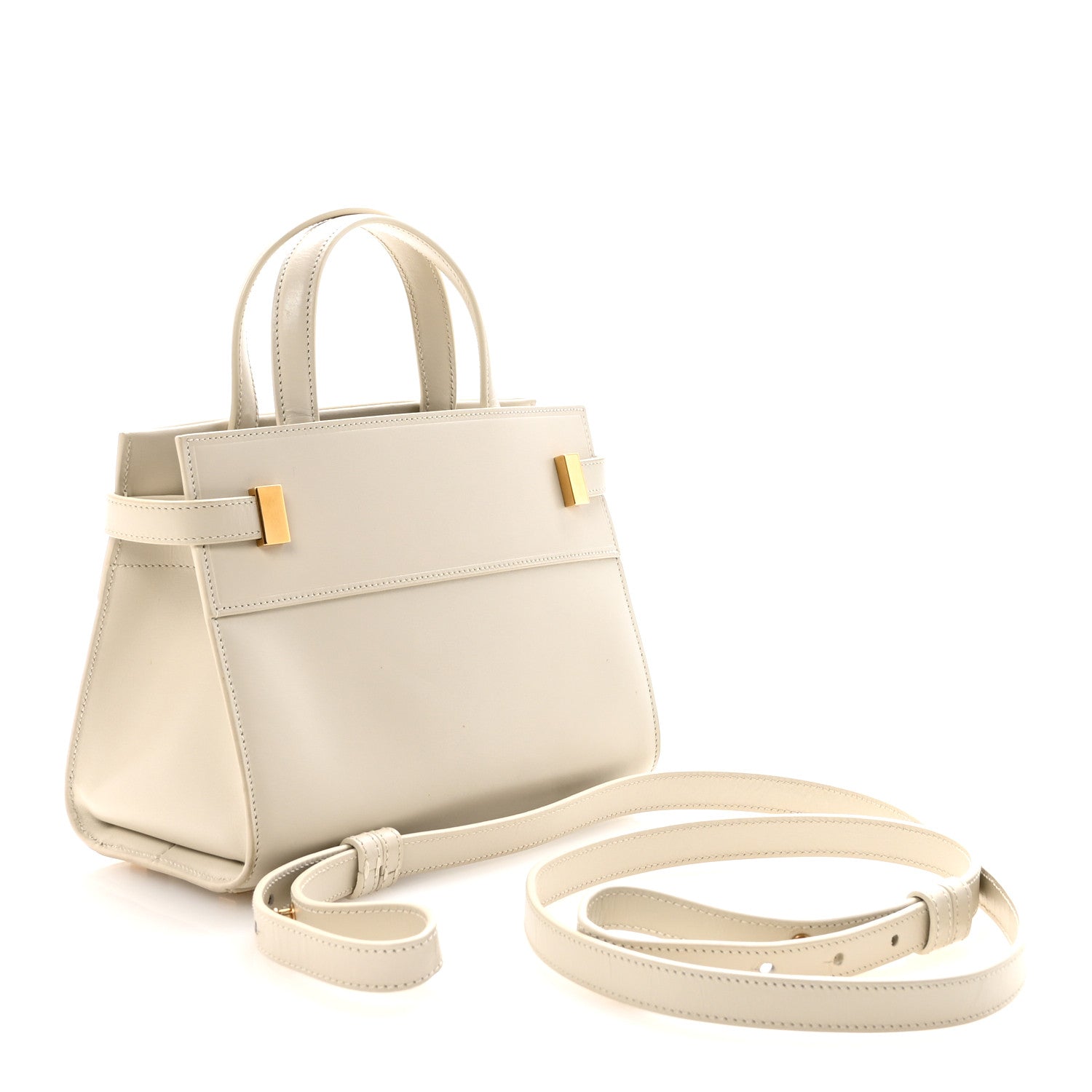 Smooth Calfskin Nano Manhattan Shopper Tote Crema Soft
