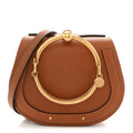 Calfskin Suede Medium Nile Bracelet Bag Caramel