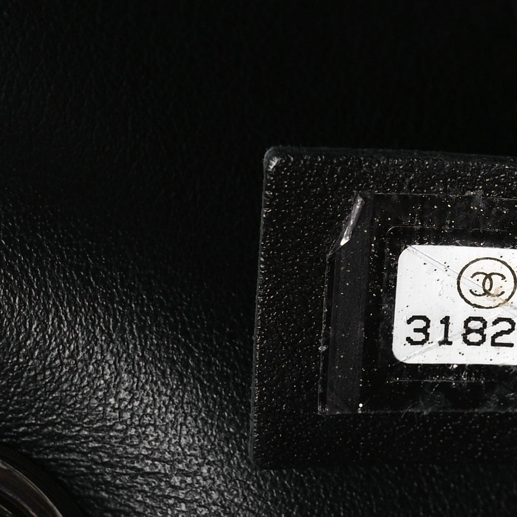 Calfskin Quilted CC Uniform Flap Belt Bag Black