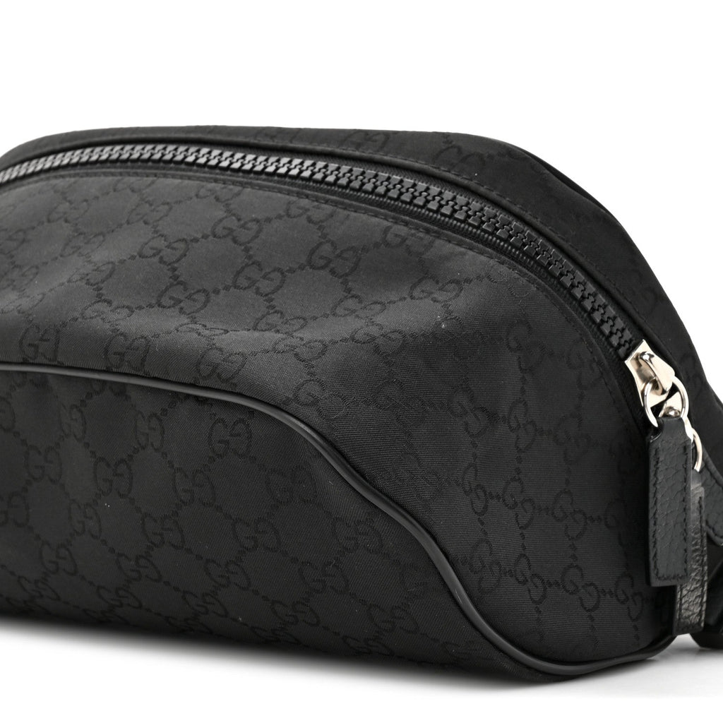 Nylon Monogram Fanny Pack Belt Bag Black