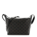 Triomphe Canvas Calfskin Harry Crossbody Bag Black