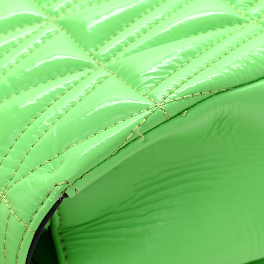 Patent Quilted Virtus Shoulder Bag Mint