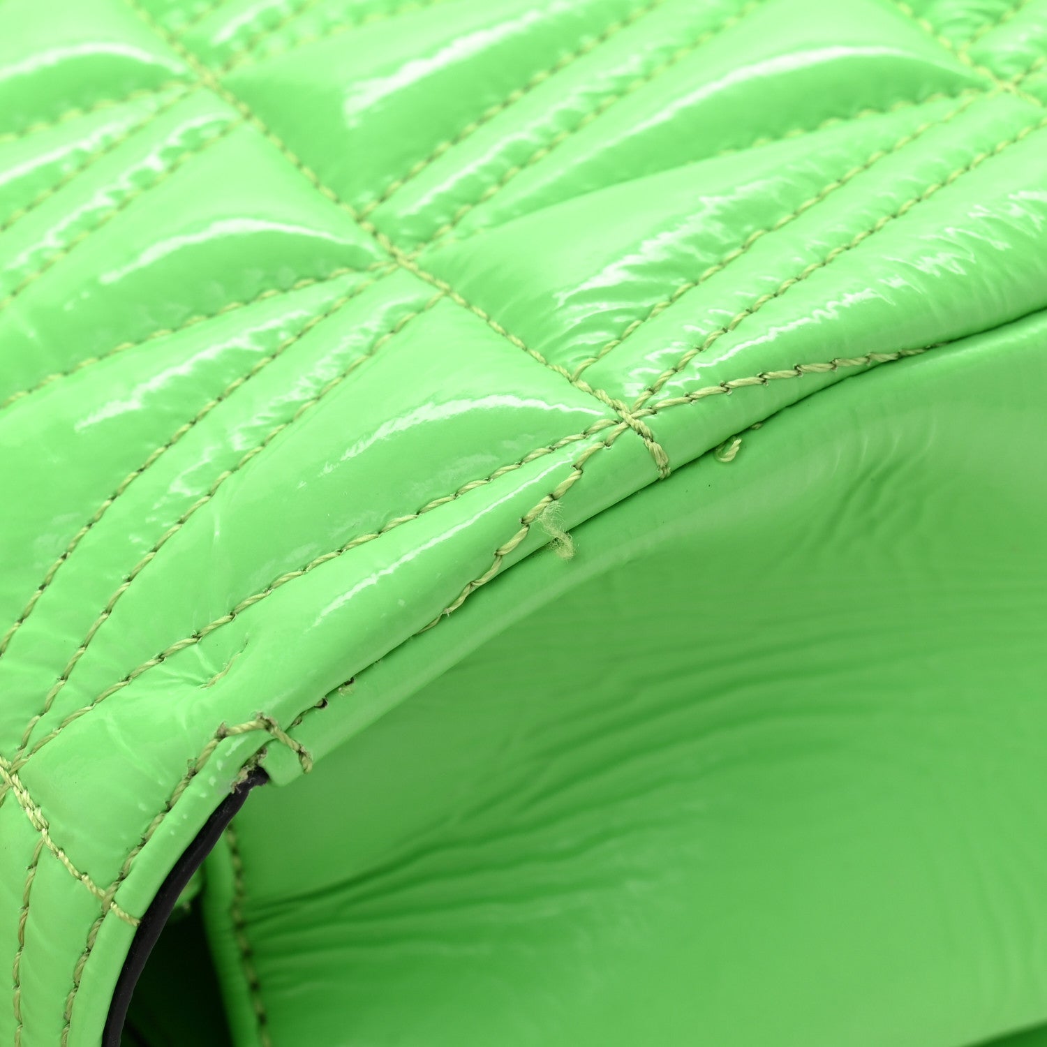 Patent Quilted Virtus Shoulder Bag Mint