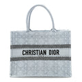 Raffia Cannage Medium Book Tote Blue