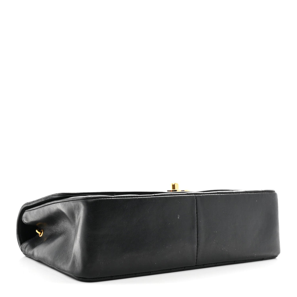 Lambskin Quilted Medium Single Flap Black