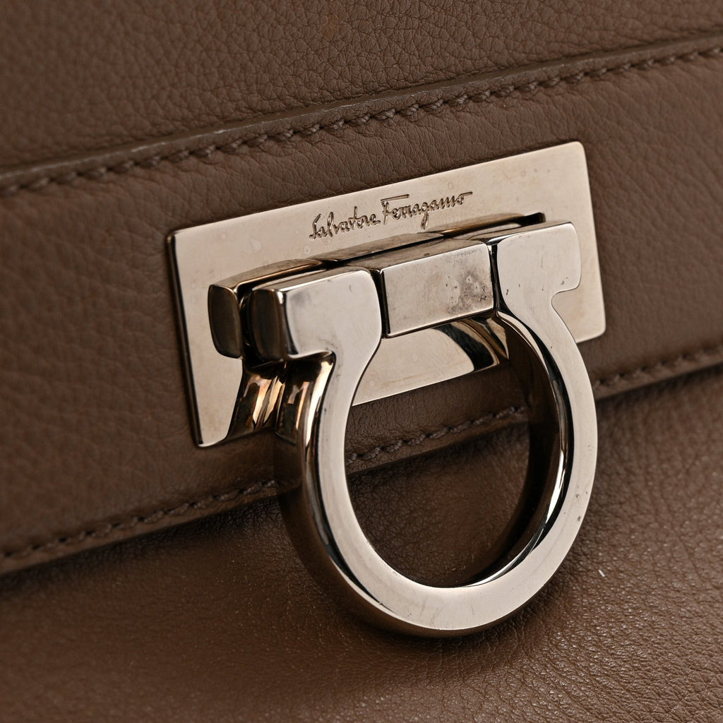 Calfskin Fanisa Gancini Large Hobo Beige