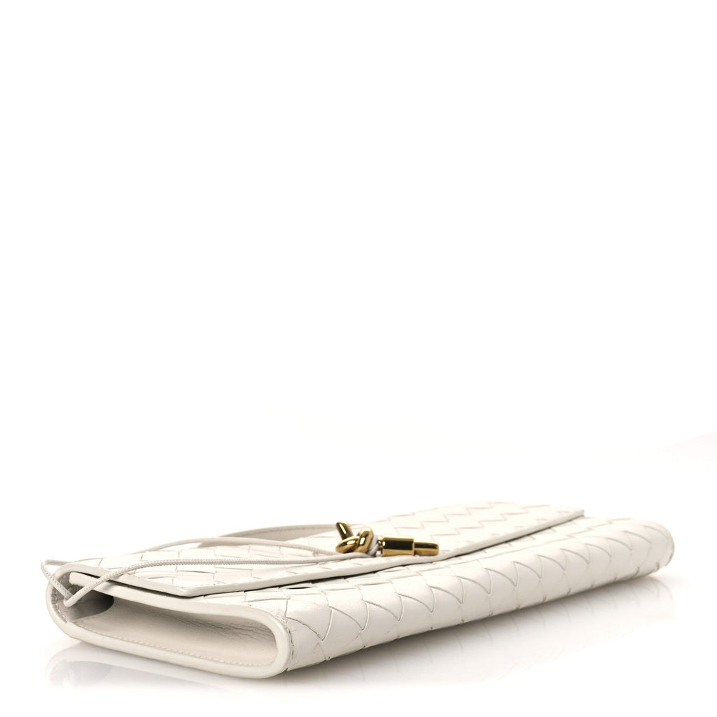 Nappa Intrecciato Long Andiamo Top Handle Clutch Sea Salt