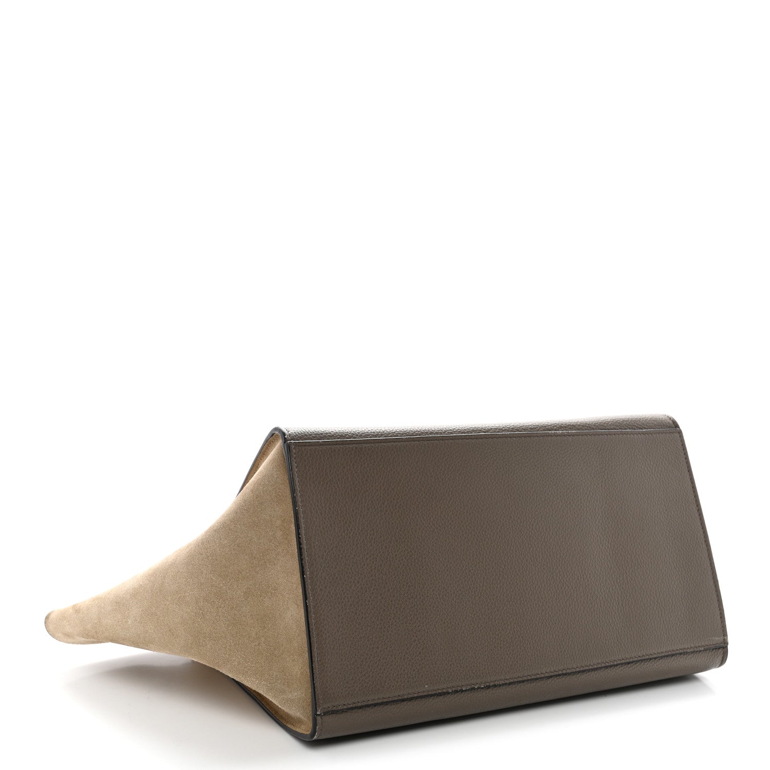 Drummed Calfskin Suede Large Trapeze Souris