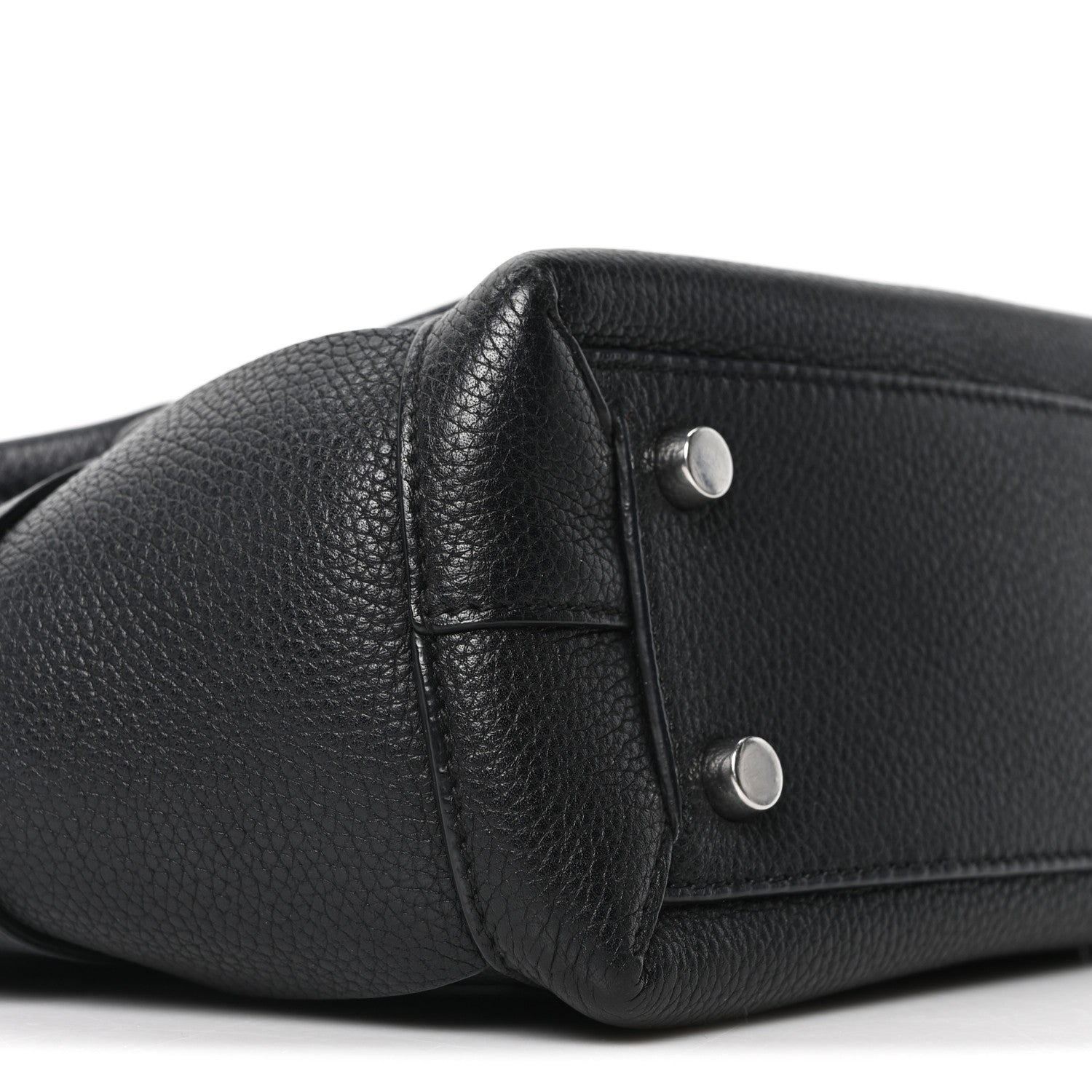 Grained Calfskin Mini Maxi Intrecciato Arco 33 Black