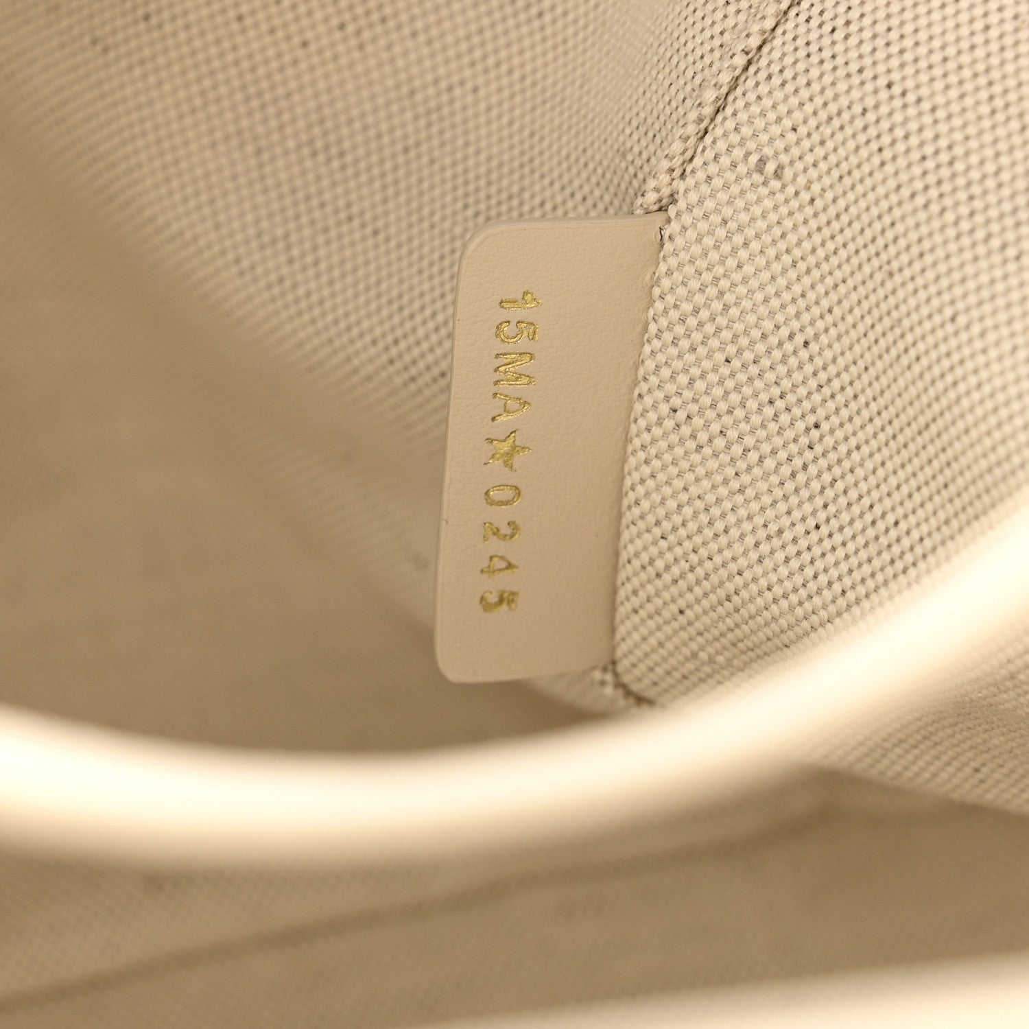 Oblique Calfskin Medium Signature Bucket Bag Beige