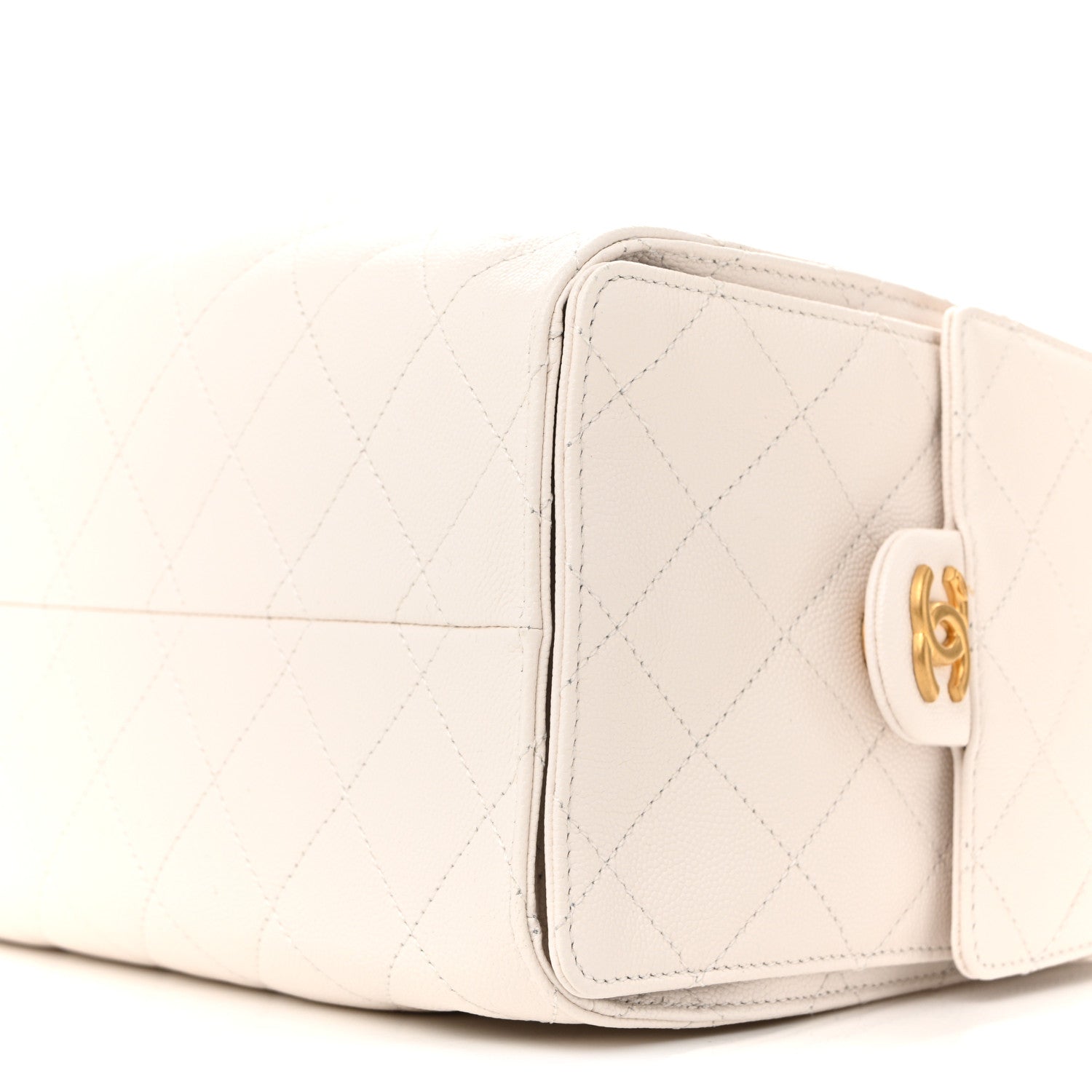 Caviar Quilted Small Chanel 25 Handbag White