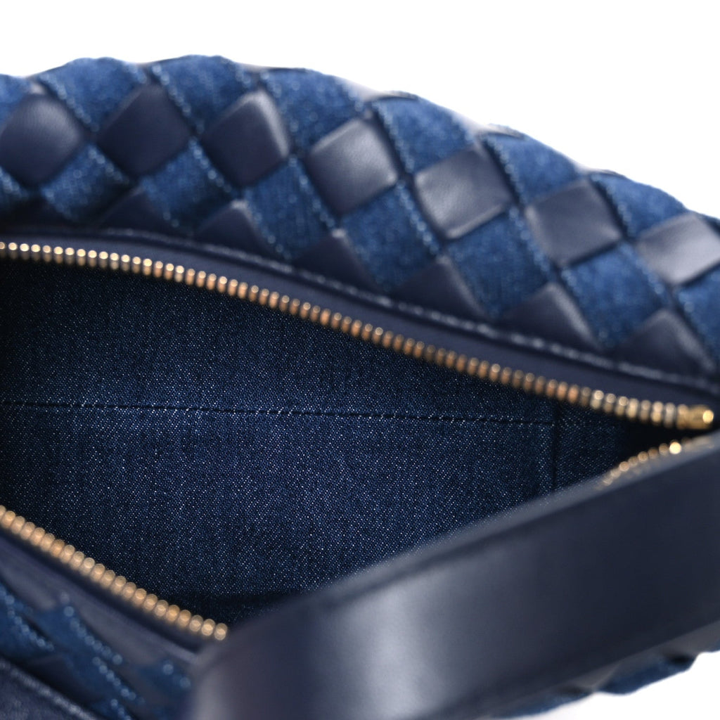 Nappa Denim Intrecciato Mini Wallace Abyss Indigo