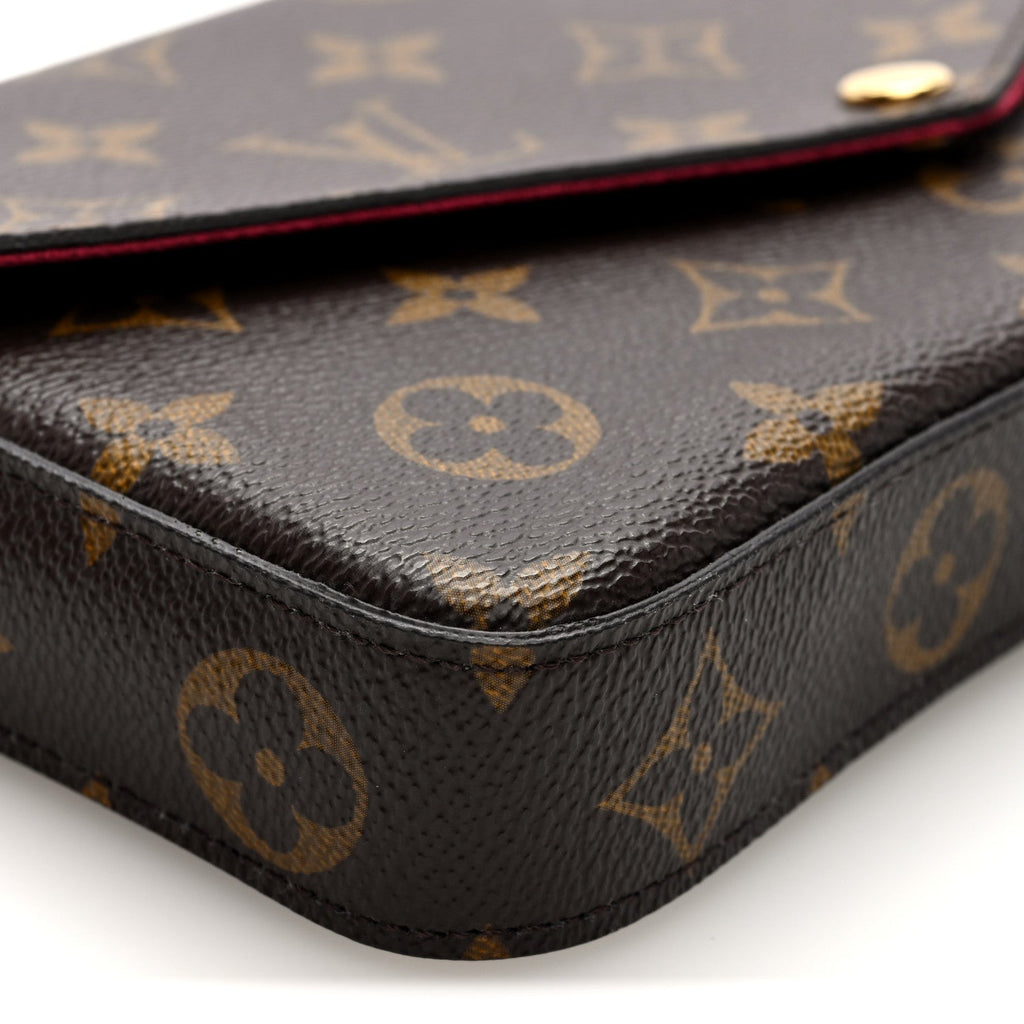 Monogram Pochette Felicie Chain Wallet Fuchsia