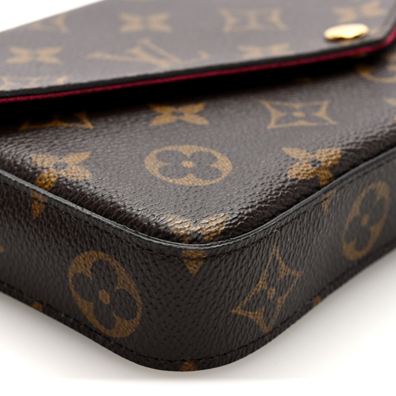 Monogram Pochette Felicie Chain Wallet Fuchsia