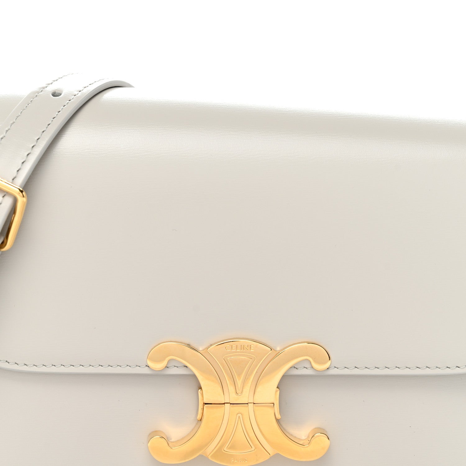 Shiny Calfskin Teen Triomphe Chalk