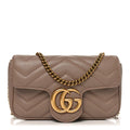 Calfskin Matelasse Super Mini GG Marmont Shoulder Bag Porcelain Rose
