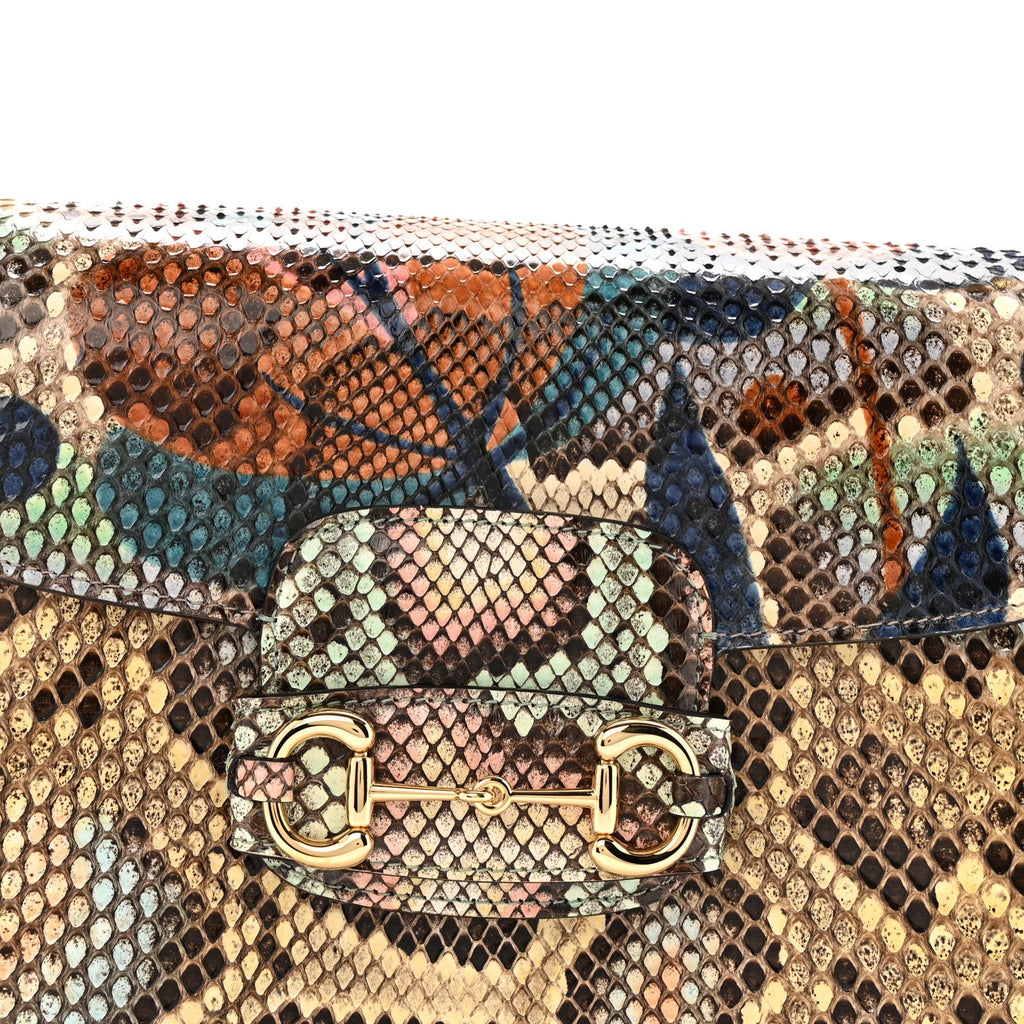 Snakeskin Horsebit 1955 Shoulder Bag Multicolor