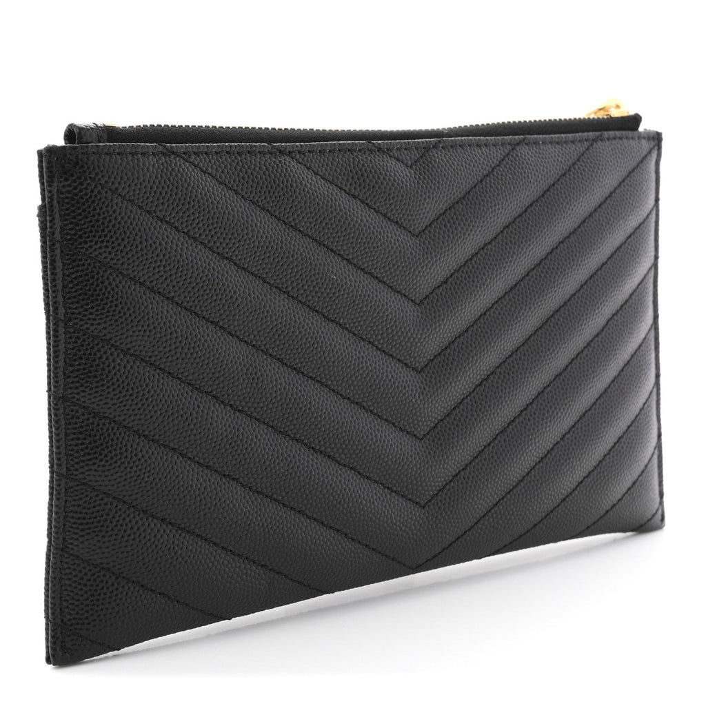 Grain De Poudre Chevron Monogram Bill Pouch Black