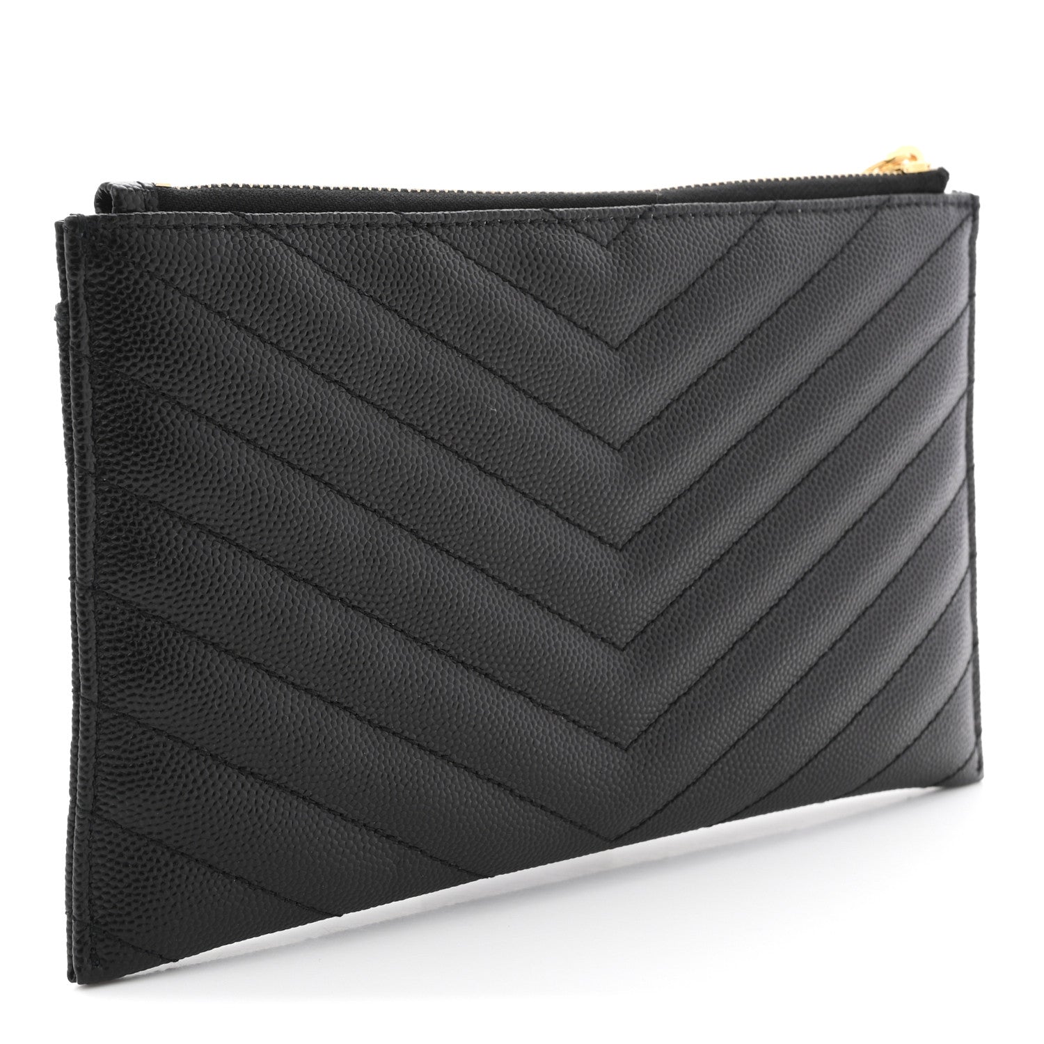 Grain De Poudre Chevron Monogram Bill Pouch Black