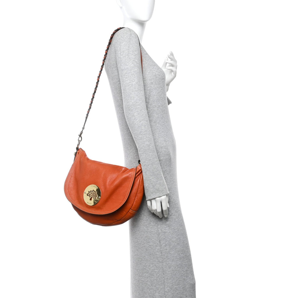 Soft Spongy Calfskin Daria Satchel Burnt Orange