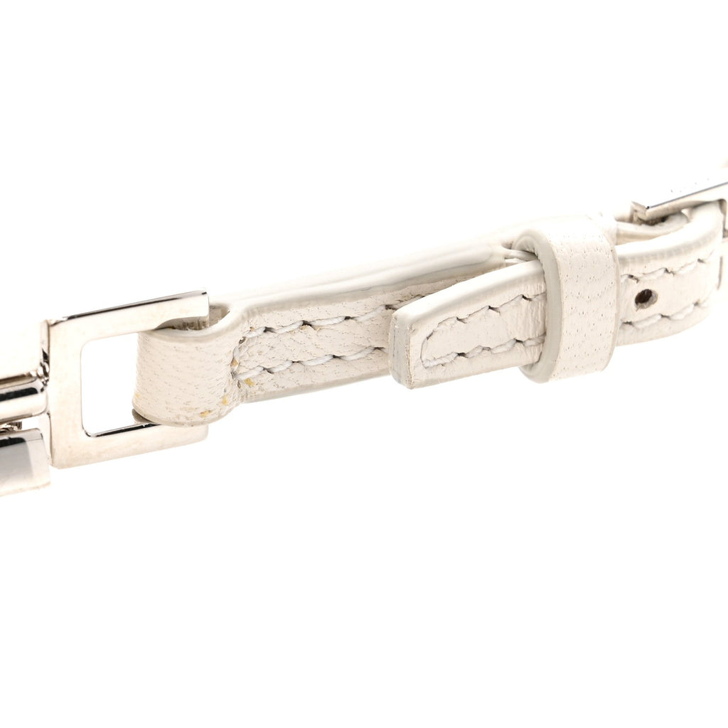 Calfskin Horsebit Slim Shoulder Bag White