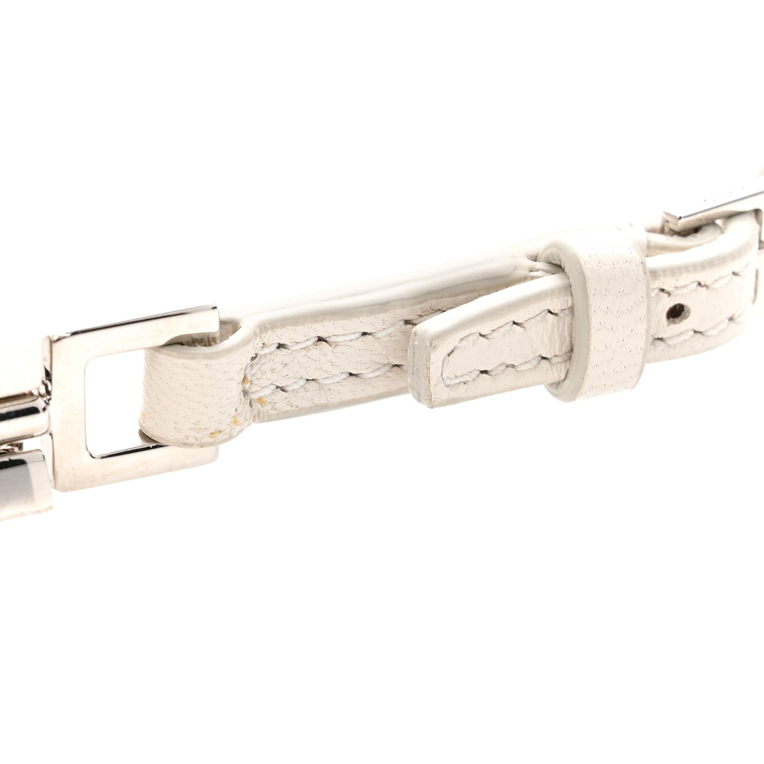 Calfskin Horsebit Slim Shoulder Bag White