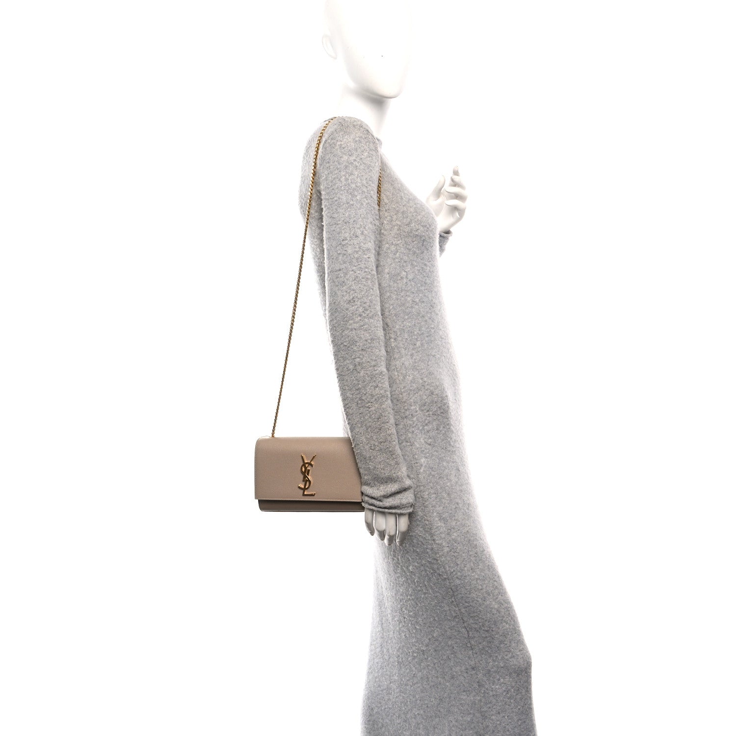 Grain De Poudre Small Monogram Kate Satchel Dark Beige