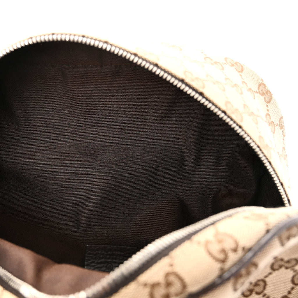 Monogram Dollar Calfskin Waist Pouch Beige Ebony Testa di Moro Marrone Scuro