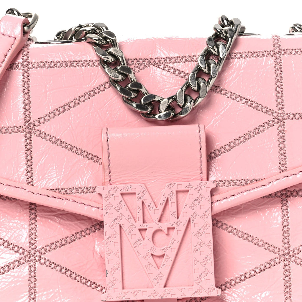 Crash Calf Quilted Mini Travia Shoulder Bag Pink