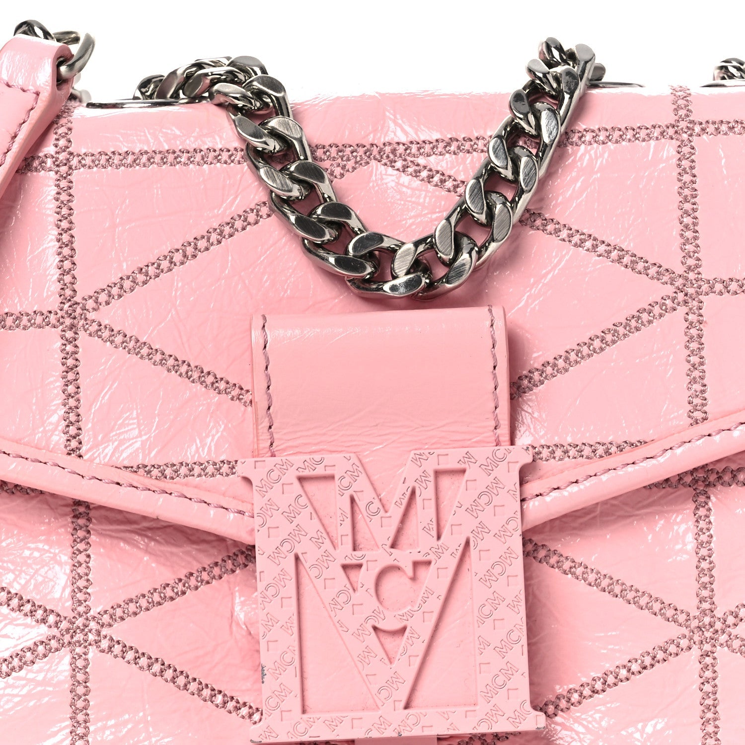 Crash Calf Quilted Mini Travia Shoulder Bag Pink