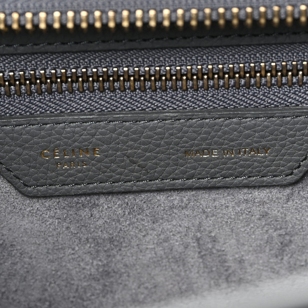 Baby Drummed Calfskin Micro Luggage Kohl