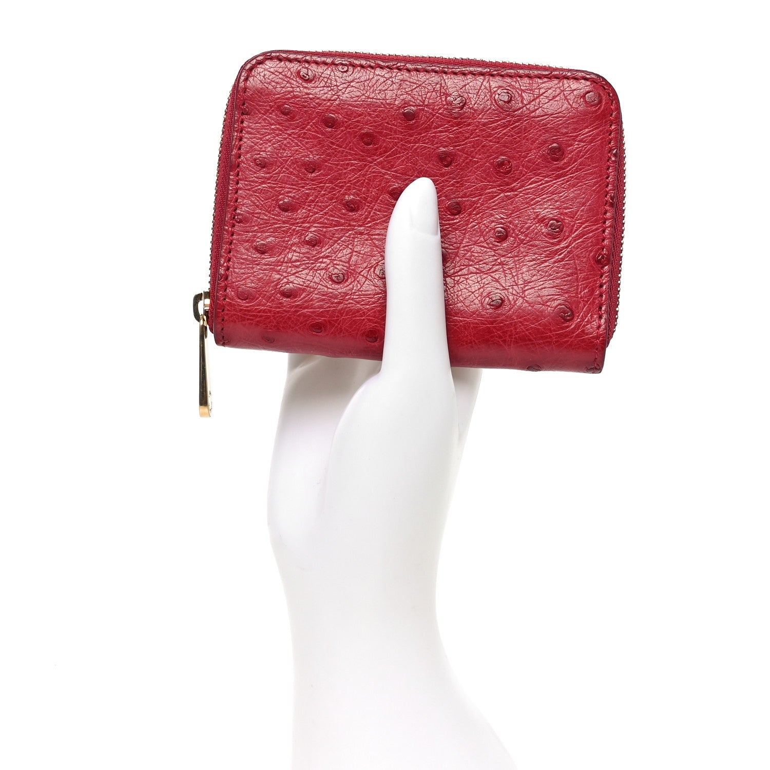 Ostrich Zippy Coin Purse Magenta